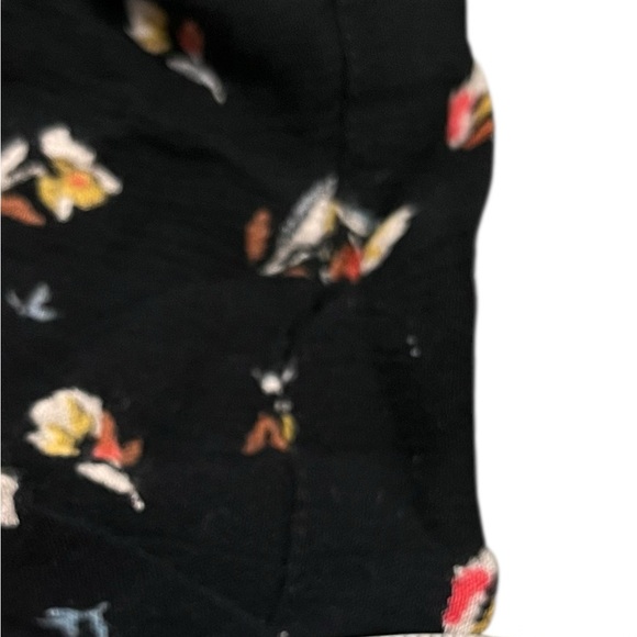 Billabong Black Floral Wide-Leg Pants Slit Beach Pant Small - Picture 11 of 11